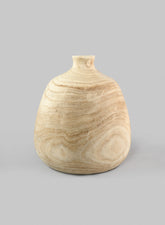 12in Paulownia Wood Bottle Vase