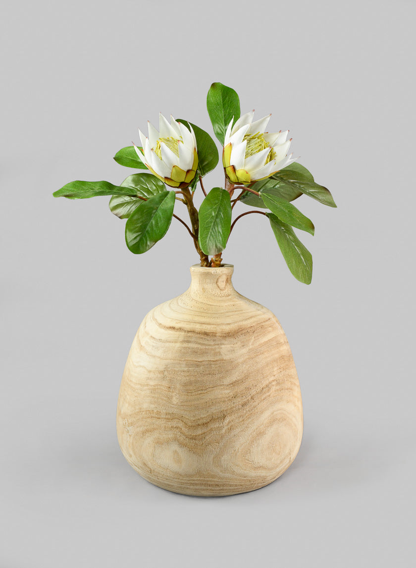 12in Paulownia Wood Bottle Vase