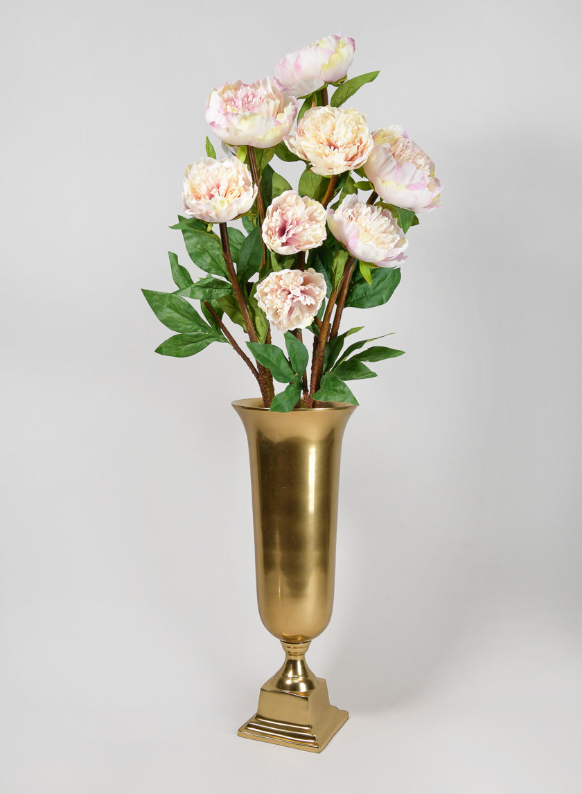 35in Light Pink Garden Peony Stem