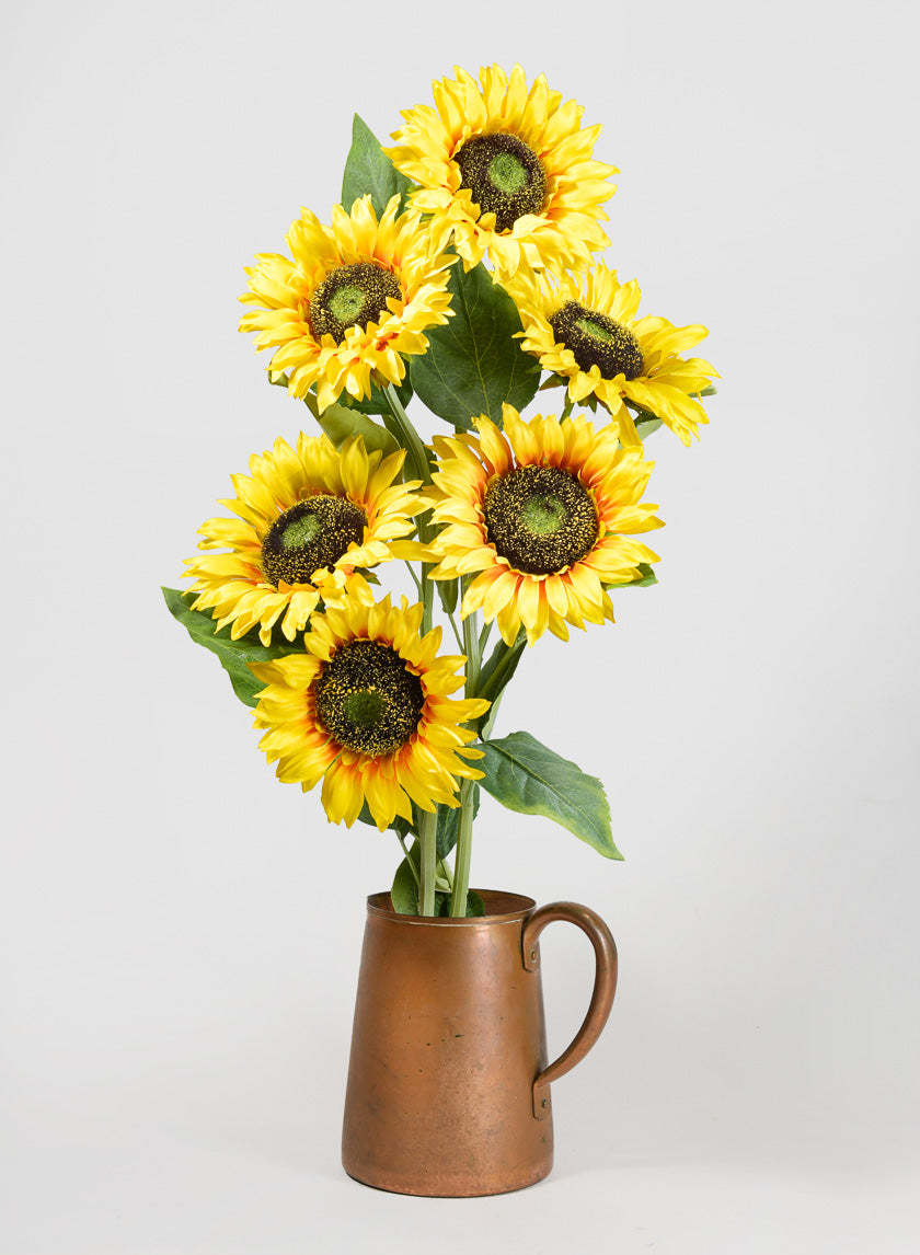 38in Yellow Sunflower Stem