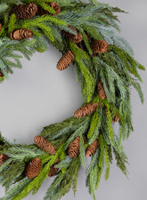 23in Pine Wreath With Pine Cones