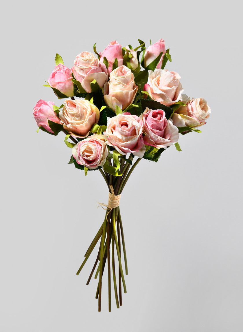 A Dozen Pink &amp; Cream Roses Bouquet