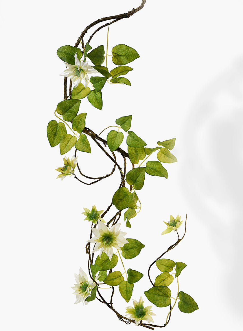 56in Green Clematis Garland