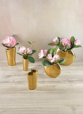 5in Iris Aluminum Gold Mini Vase