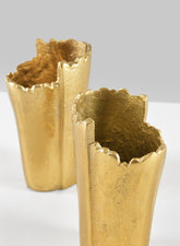 5in Iris Aluminum Gold Mini Vase