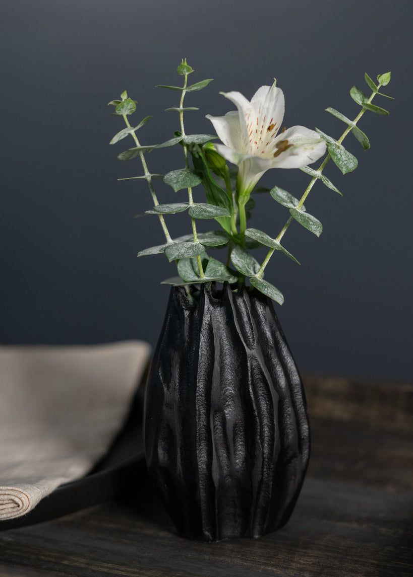 5in Aluminum Cosmos Black Bark Look Mini Vase