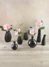 7in Aluminum Cosmos Black Bark Look Vase