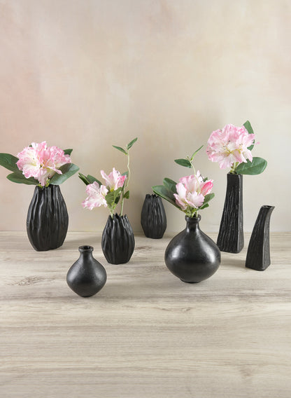 5in Aluminum Cosmos Black Bark Look Mini Vase