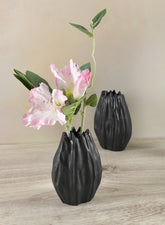 5in Aluminum Cosmos Black Bark Look Mini Vase