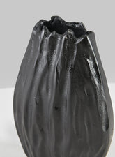 7in Aluminum Cosmos Black Bark Look Vase