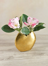 5in Aluminum Iris Gold Circular Vase