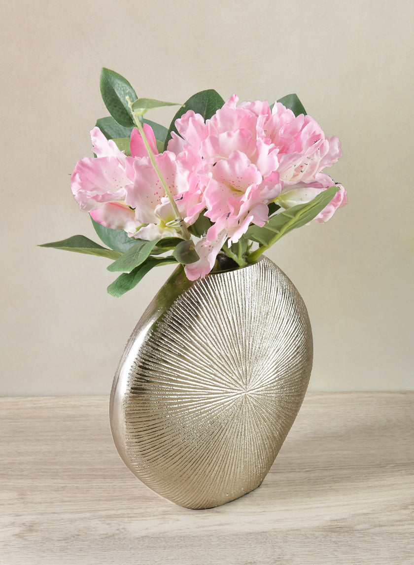 7in Aluminum Soleil Silver Tone Vase