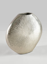 7in Aluminum Soleil Silver Tone Vase