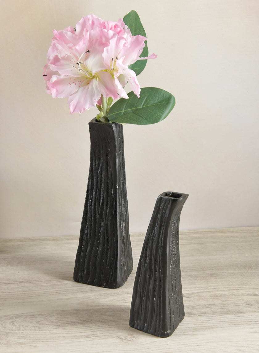 8in Aluminum Emma Barn Style Black Mini Vase