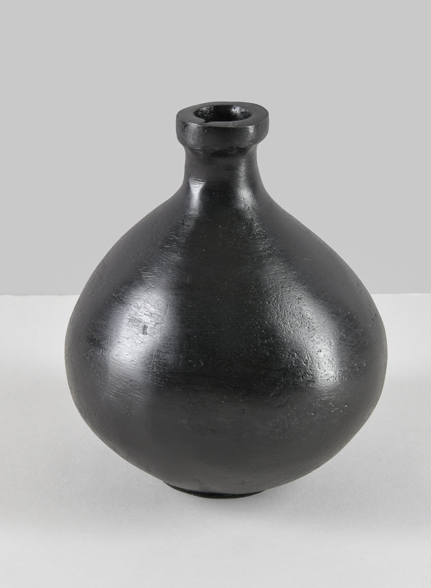 6in Aluminum Eloise Black Rustic Gourd Vase