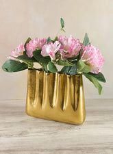 8in Aluminum Marseilles Gold Wave Vase