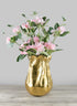 14in Aluminum Versailles Scalloped Brushed Gold Vase