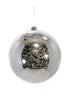 7  3/4in (200mm) Silver Mercury Glass Plastic Ornament Ball