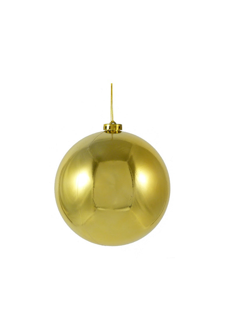 6in (150mm) Shiny Gold Plastic Ornament Balls