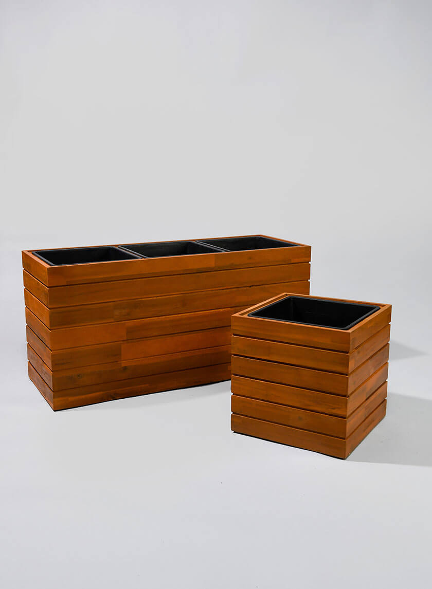 12in Vuong Acacia Wood Planter