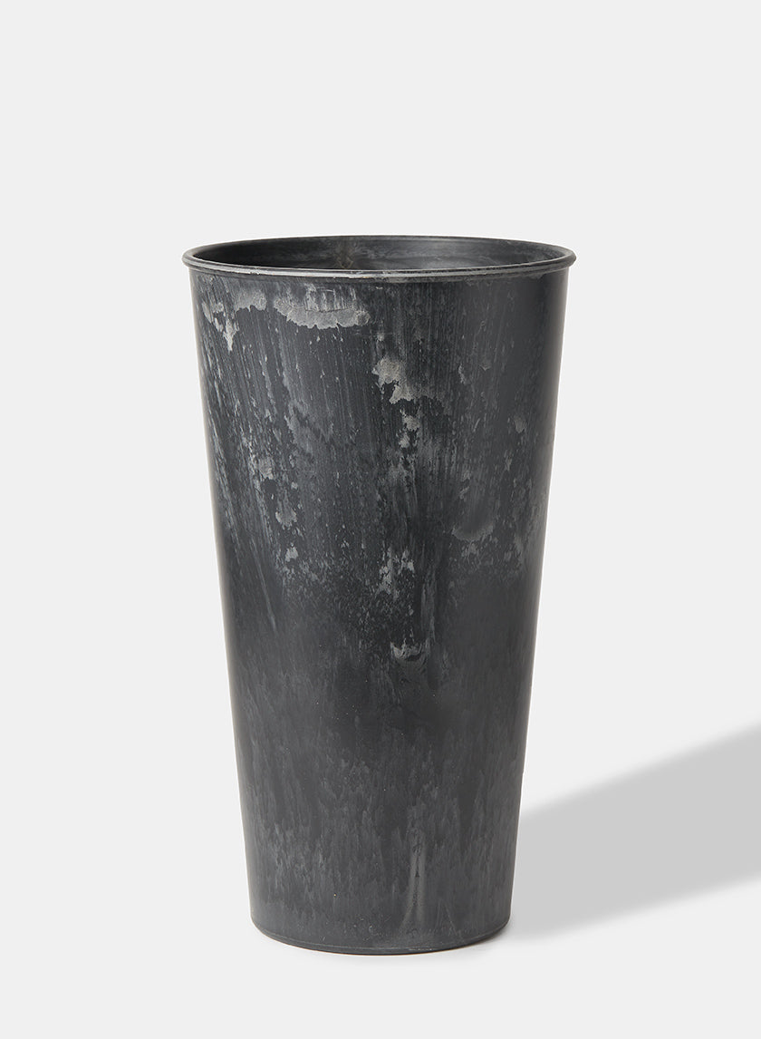 13 in Aged Black Tall Flower Bucket