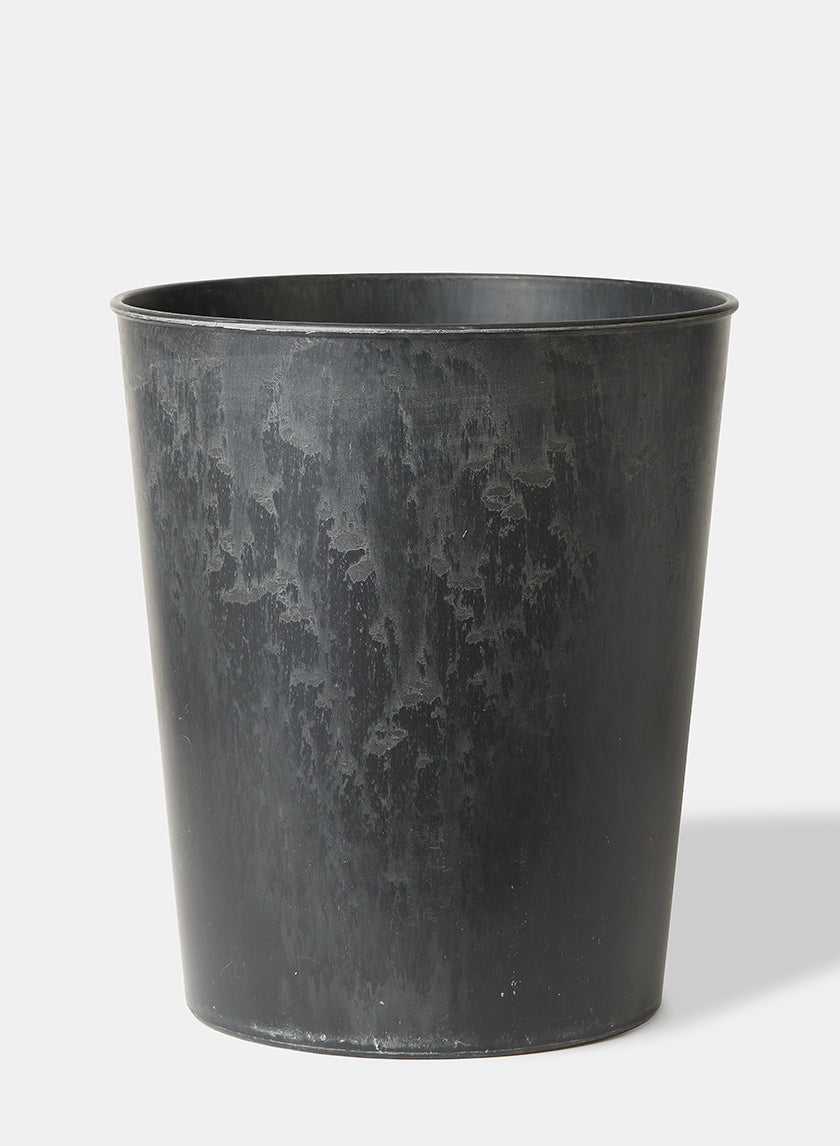 13  3/4in Aged Black Wide Mouth Flower Bucket