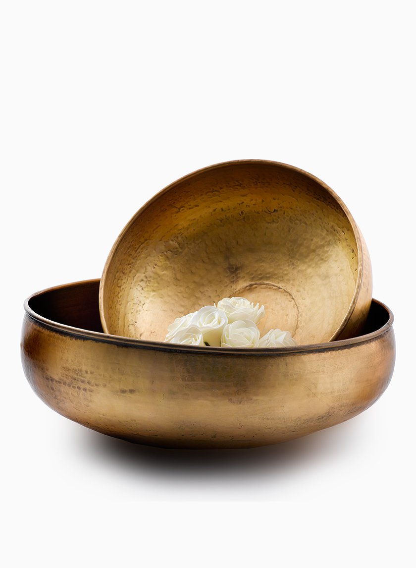 Antiqued Brass Hammered Bowls