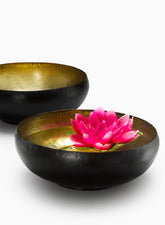 12in Chennai "Black Out Gold In" Aluminium Bowl