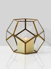 10in Glass Honeycomb Candleholder