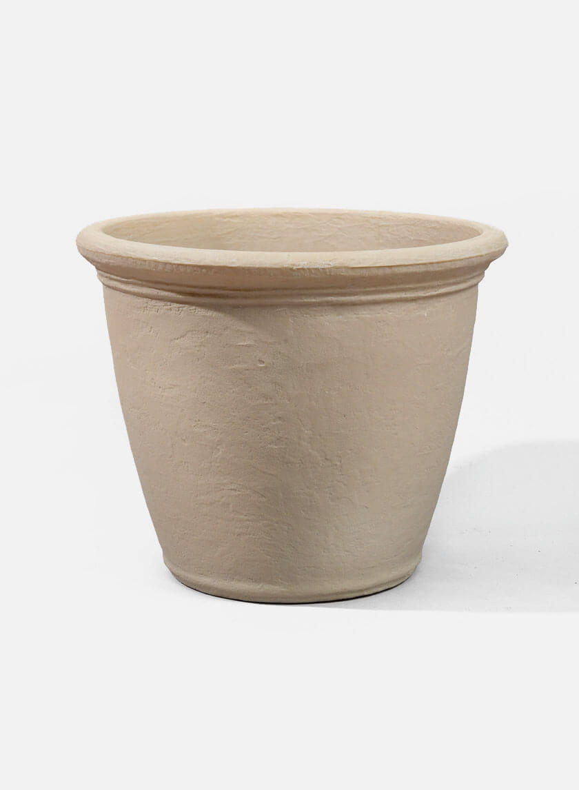 19in Antique White Stone Kiri Planter