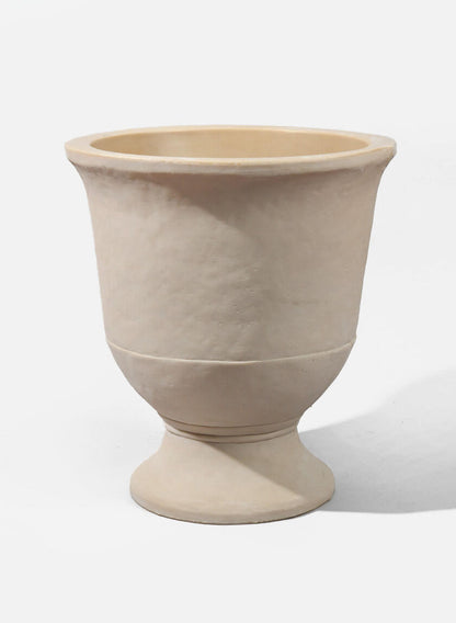 16  3/4in Antique White Stone Urn