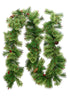 9ft Artificial Pine Garland With Pine Cones & Berries