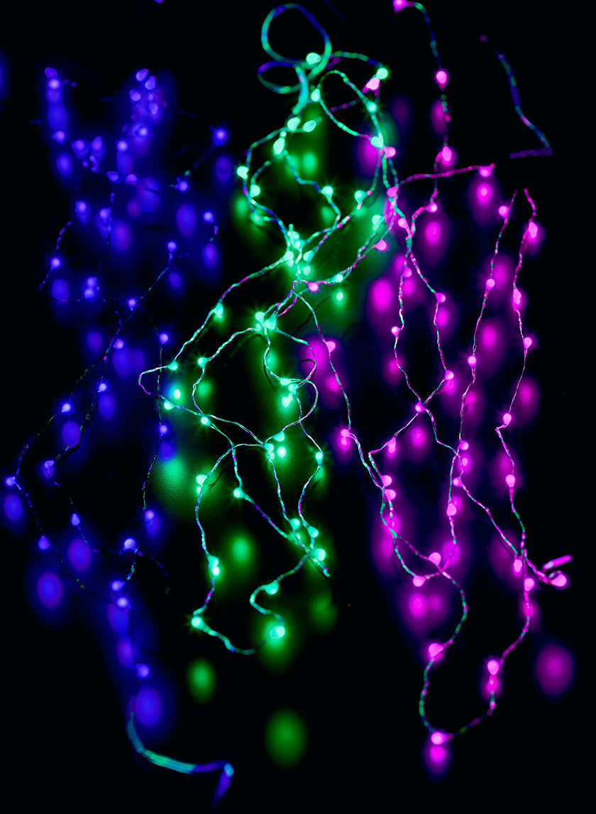 Green &amp; Pink L.E.D. Naked Wire Lights String