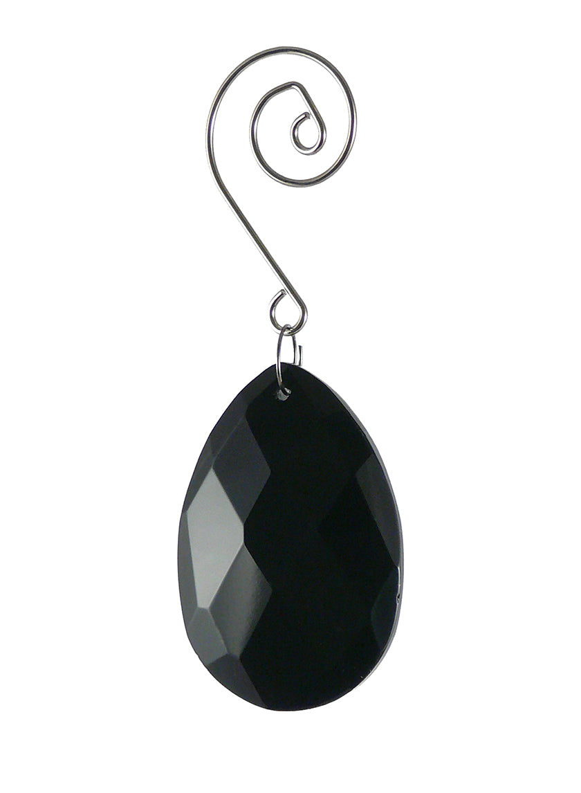 2in Black Crystal Teardrop