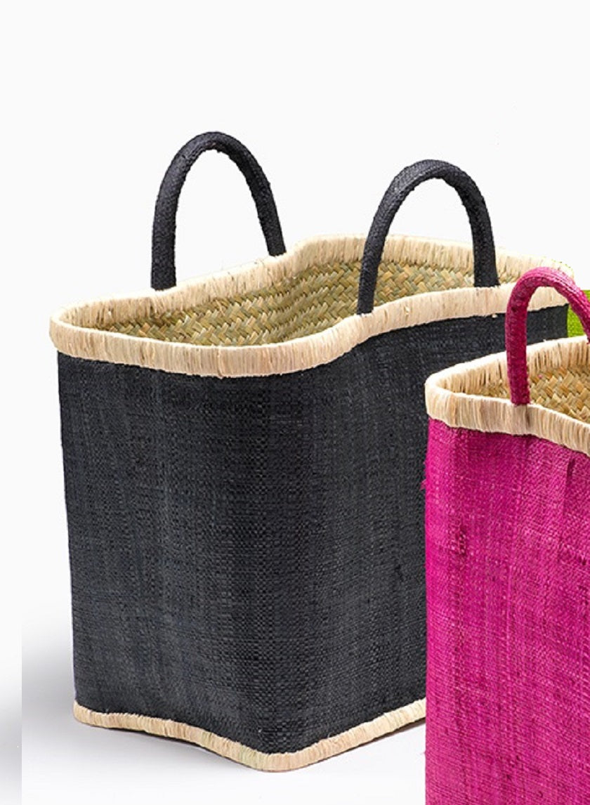 Large Black Raffia Tote