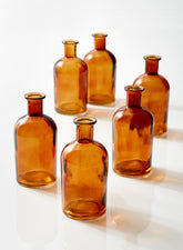 Amber Medicine Bottle Bud Vase