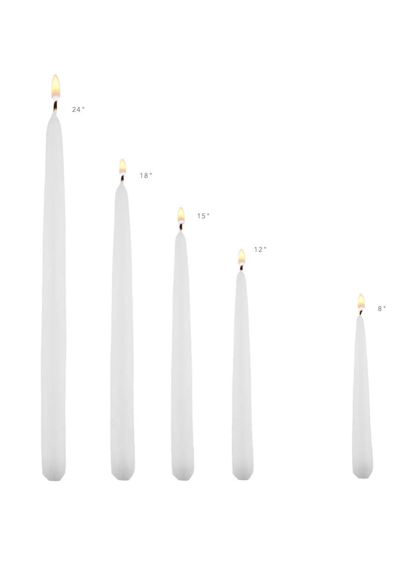 White &amp; Ivory Taper Candles