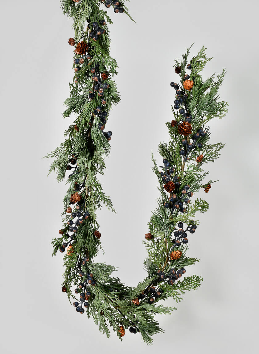 6ft Blueberry Cypress Garland