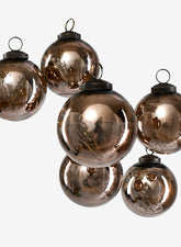 3in Antique Bronze Glass Ball Ornament in Window Box