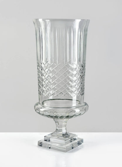 7 1/2 x 16  1/2in Cutwork Glass Urn