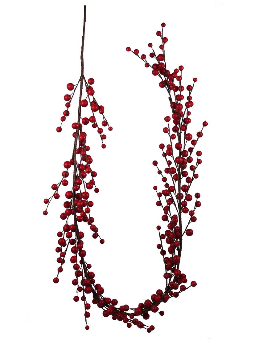 55in Matte Red Berry Garland