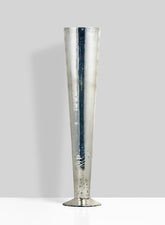 24in Silver Mercury Glass Trumpet Vase