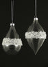 Bead & Glitter Clear Glass Teardrop & Finial Christmas Ornaments