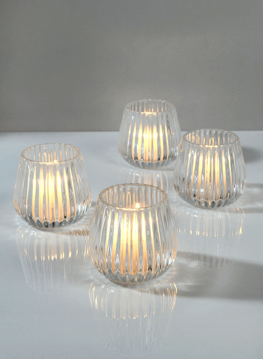 Clear Onion Optic Glass Candleholder