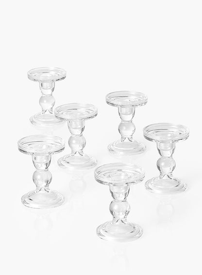 4  1/2in Clear Glass Pillar Holder