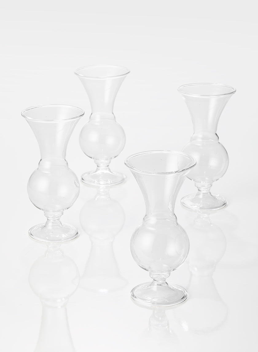 5in Clear Glass Trumpet Bud Vase