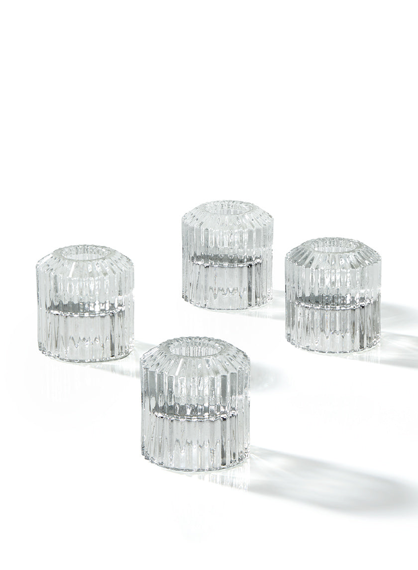 Pleated Glass Tea Light Holder