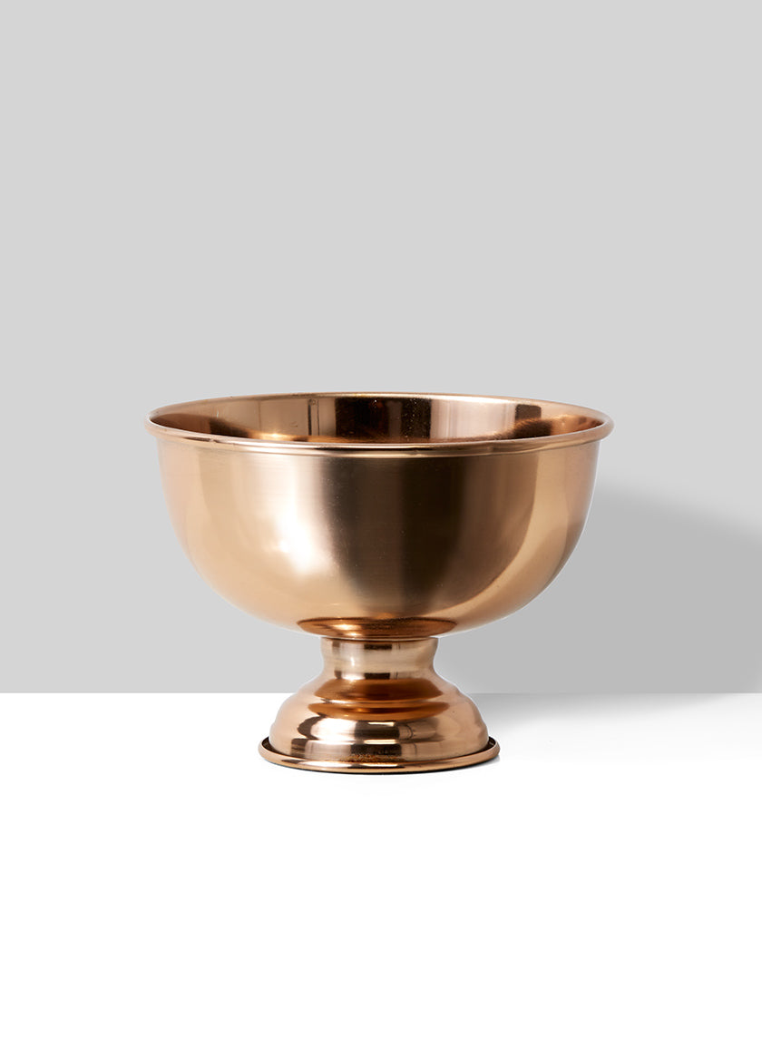 Copper Flower Compote, 7in Dia