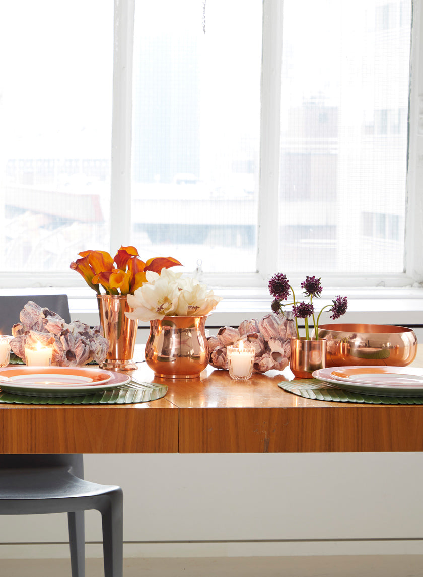 Shallow Copper Plated Bowl