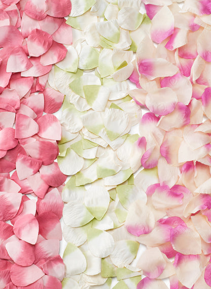 Cream &amp; Pink, Cream &amp; Green, &amp; Pink Paper Rose Petals